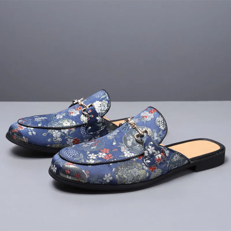 2025 New Male Casual Mules Moccasins Breathable Loafers Men's Tassels Half Slippers Suede Leather Shoes Zapatos Hombre