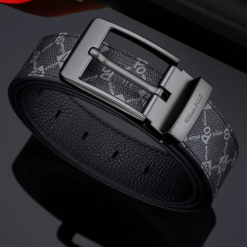 New men's pin - buckle belts, trendy business - casual and high - end belts for young men