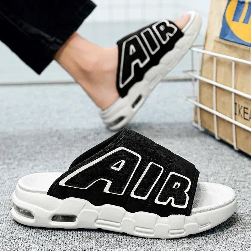 Men's Slippers 2025 Summer New Casual Slippers Fashion Air Cushion Sports Slippers for Men Non Slip Beach Shoes Designer Slides