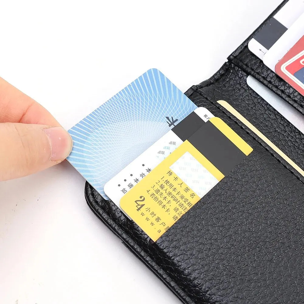 Portable Super Slim Soft Wallet for Men PU Leather Mini ID Credit Card Wallet Purse Card Holders Wallet Thin Small Short Wallets