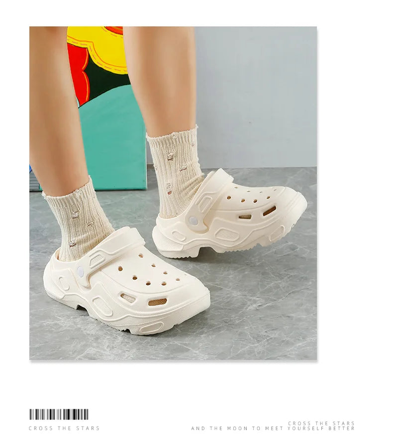 Summer Comfortable Soft Heightening Sandals For Men Platform High-heeled Outdoor Non-slip Waterproof Sandals For Women Clogs