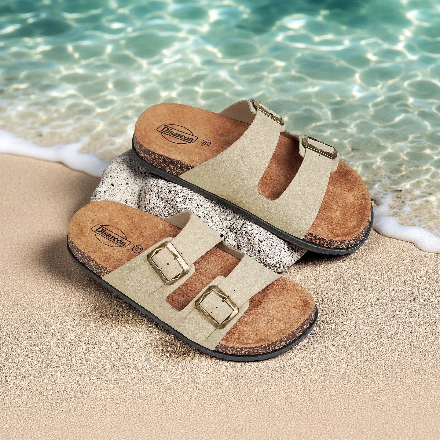 Men's Summer Sandals, Outdoor Leisure Vacation Beach Sandals, Double Buckle Design Unisex Large Size Sandals, Non-Slip, Breathable, Wear-Resistant, Versatile for Daily Wear, Indoor Home Slippers, High-End, Retro