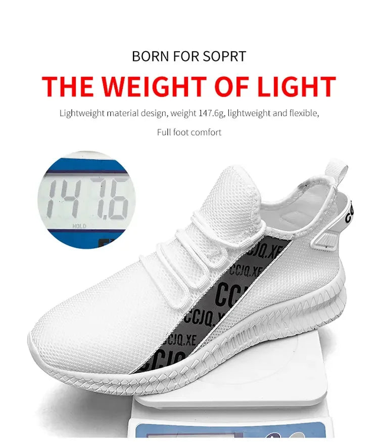 Shoes For Men Breathable Mesh Sneakers White Fashion Gym Casual Lightweight Walking Shoes Couple Plus Size Footwear