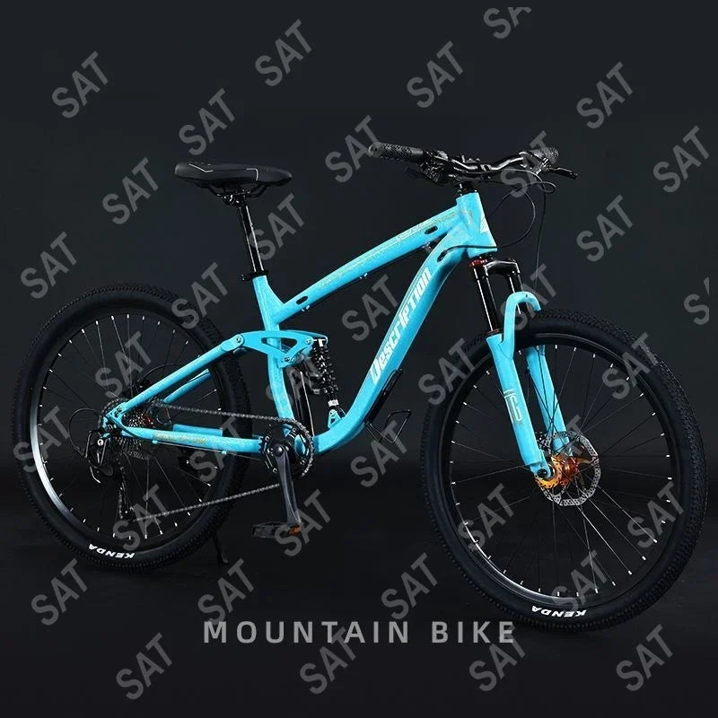 -For Customized 26 27.5 Inch Carbon Steel Green MTB Variable Speed Oil Disc Brake Suspension Fork Mountain Bicycle Road Bikes