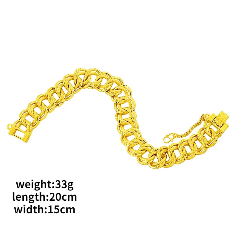 15MM Wide Version Super Domineering Watch Bracelet for Women Men Golden Link Chains Men's Bracelets Bangle Fashion Jewelry
