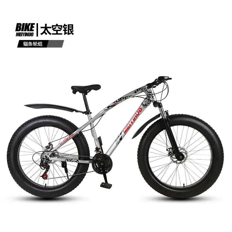 A Snowmobile 26 Inch Double Disc Wide Tires off-Road Speed Bike Adult Knight Bicycle Mountain Bike