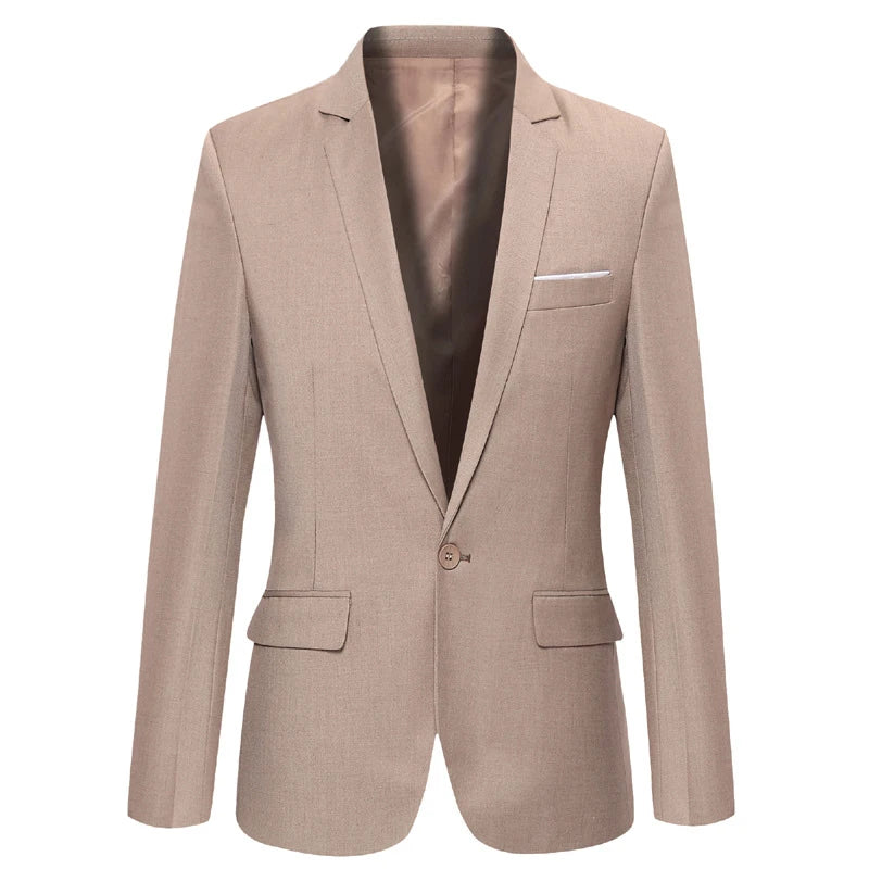 Men's Suit Jacket Casual Business Blazer Elegant Black Slim Fit Navy Blue Red Spring Autumn  Male Suits Blazer Coat