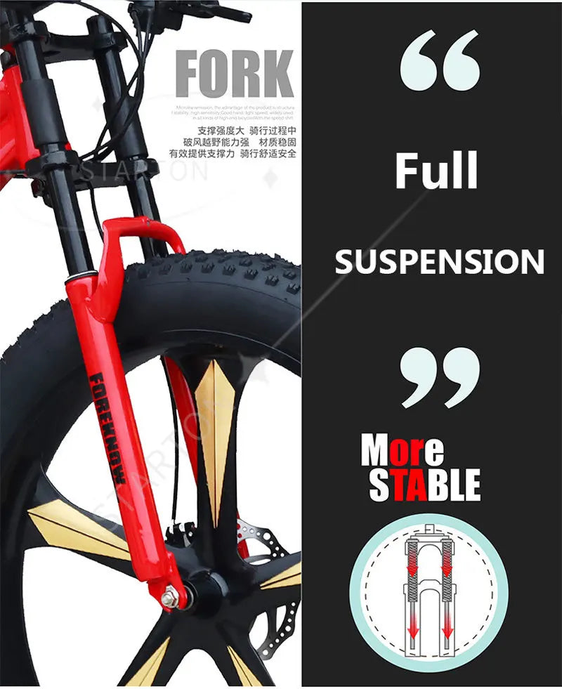 26 Inch 4.0 New Design 4.0 Fat Bike Snow Mountain Bike New Beach Cruiser Bike