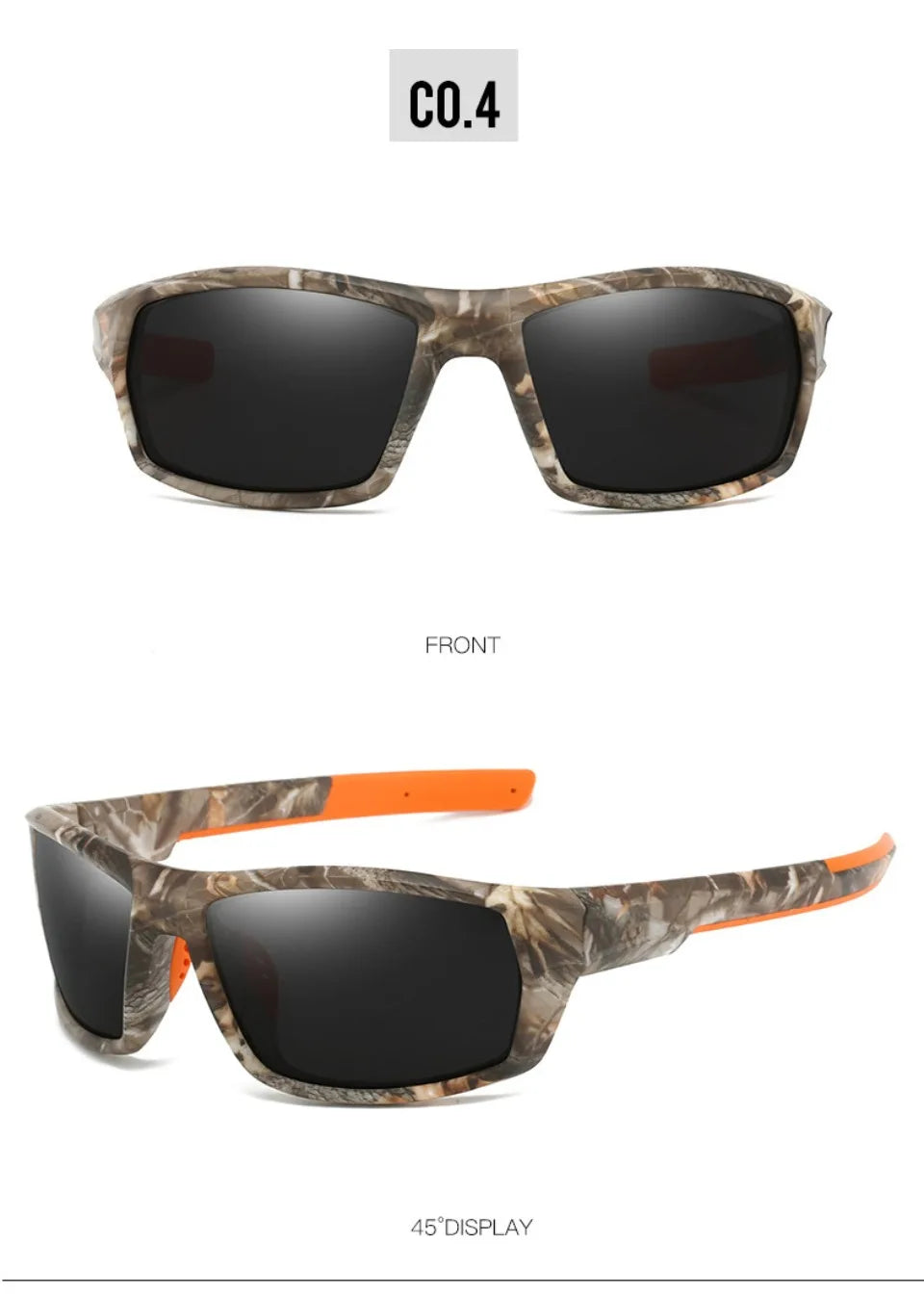 New Sunglasses for Men Sport Polarized Square Frame Camouflage Sun Glasses Driving Fishing Cycling Skiing Sun Eyewear UV400