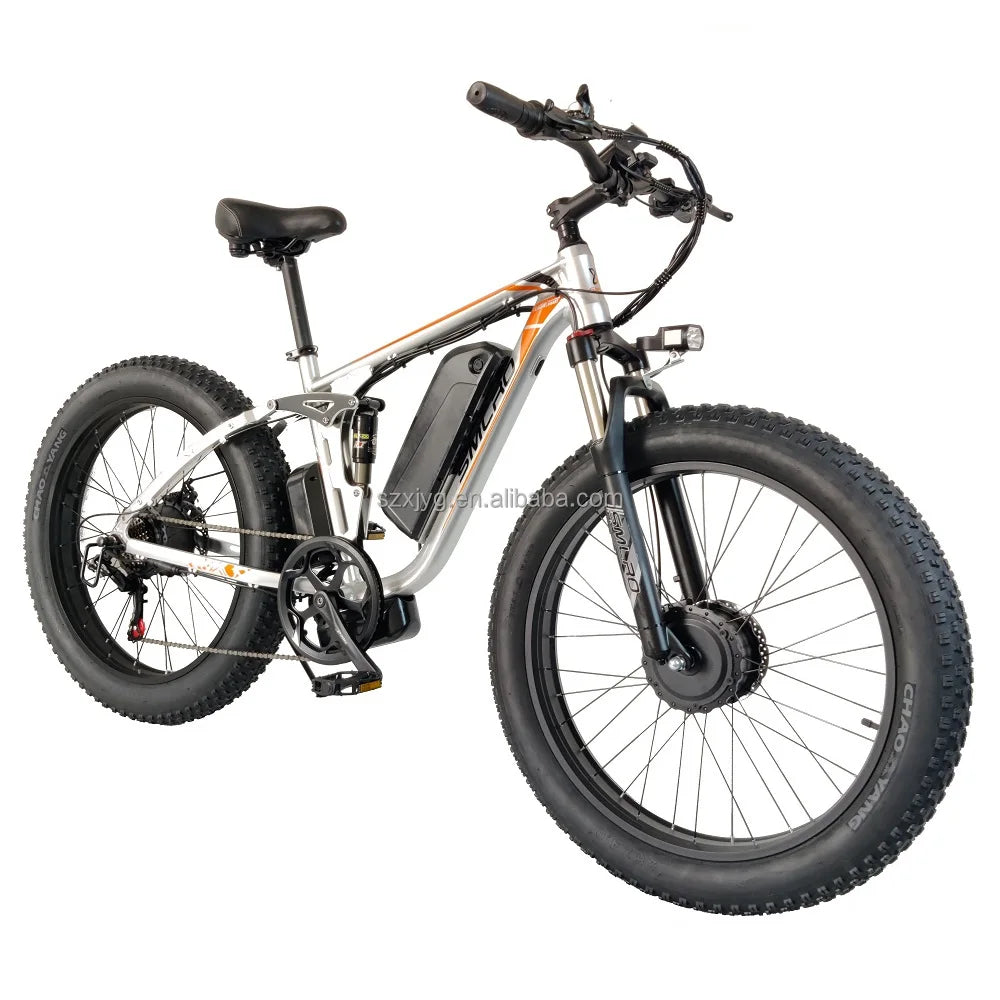 Electric Mountain Bike Dual Motor 2000W 16AH 22.4AH  City Road Bicycle 48V 26inch Fat Tire Adult E Bike  MTB