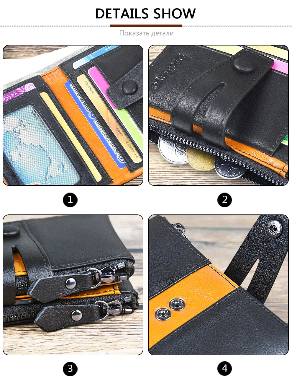 Genuine Leathe Men Wallet Luxury Desig Bifold Short Wallets Male Hasp Vintage Purse Coin Pouch Multi-functional Card Pocket