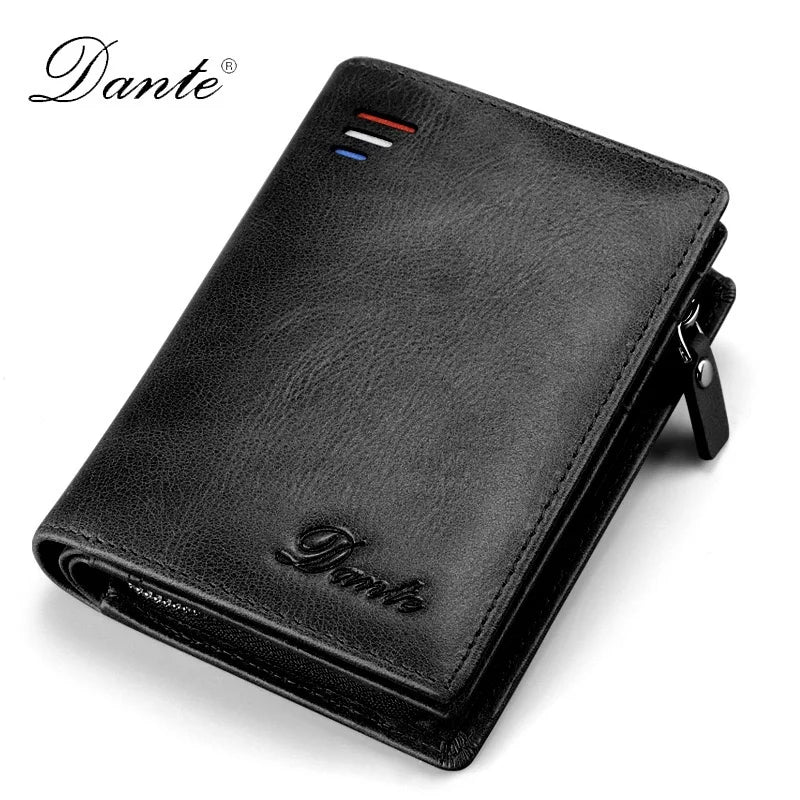 High Quality Men Wallet 2025 New Style Fashion Large Capacity Retro Card Bag Zipper Purses Pocket Short Men's Leather Wallet