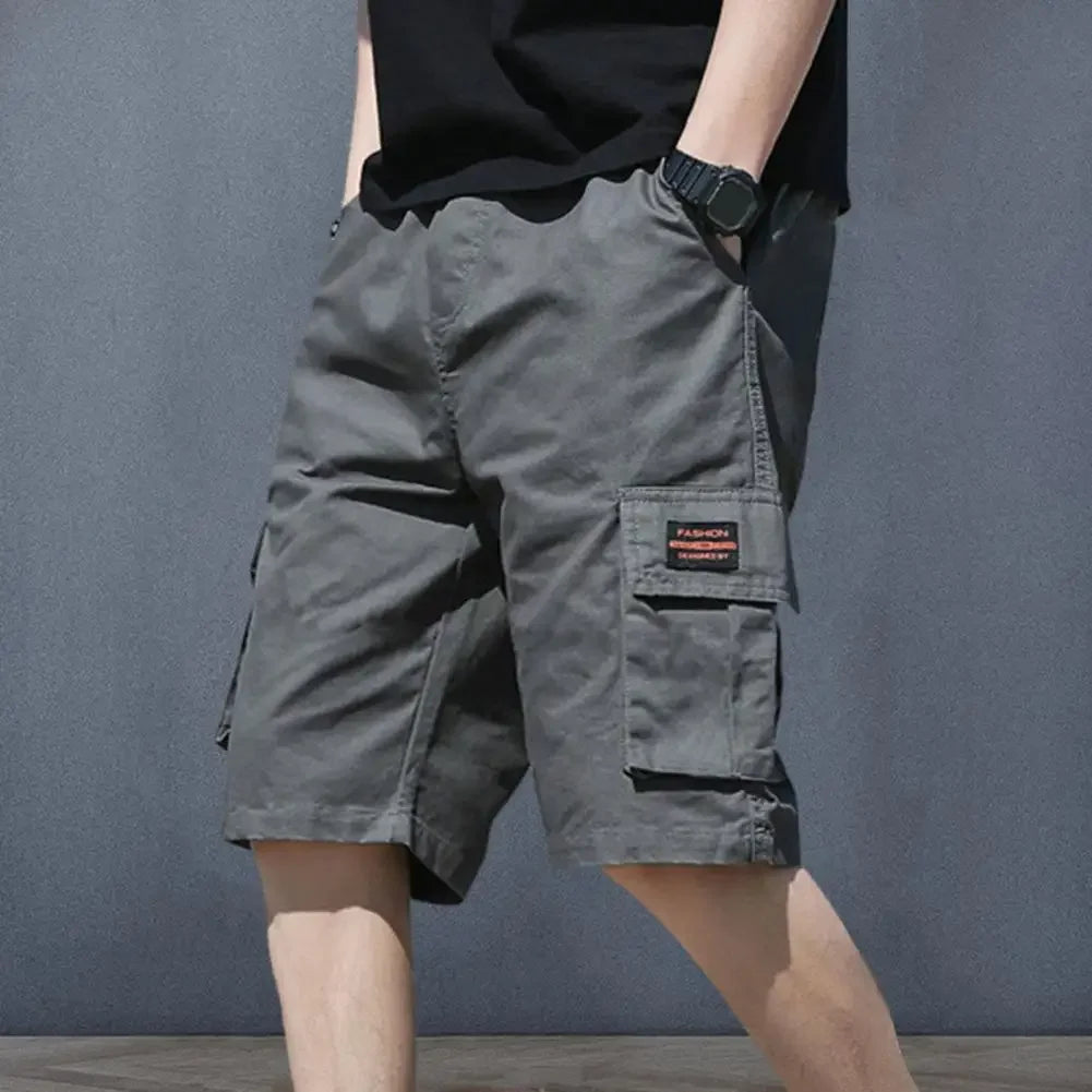 Men Shorts Men's Cargo Shorts with Multiple Pockets Elastic Waist Breathable Fabric for Summer Sports Streetwear Men Cargo