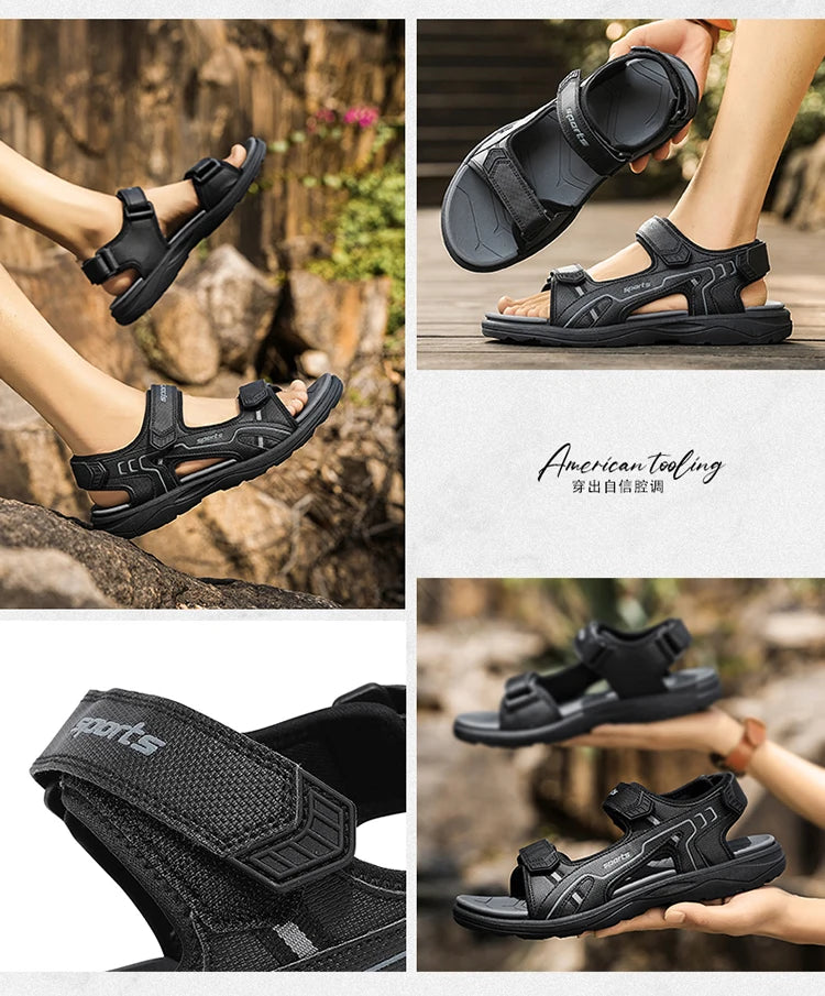 Men's Open-Toe Athletic Hiking Sandals Breathable Outdoor Beach Water Shoes for Summer Walking Non Slip