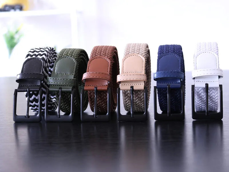 Canvas Belts for Men Fashion Metal Pin Buckle Military Tactical Strap Male Elastic Belt for Pants Jeans