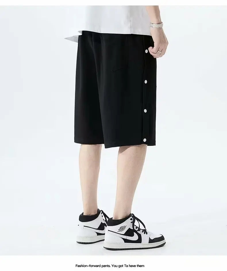 Fully Open-breasted Shorts for Men in Summer Korean Style, Wear Loose Casual Couples Sports 5-point Pants