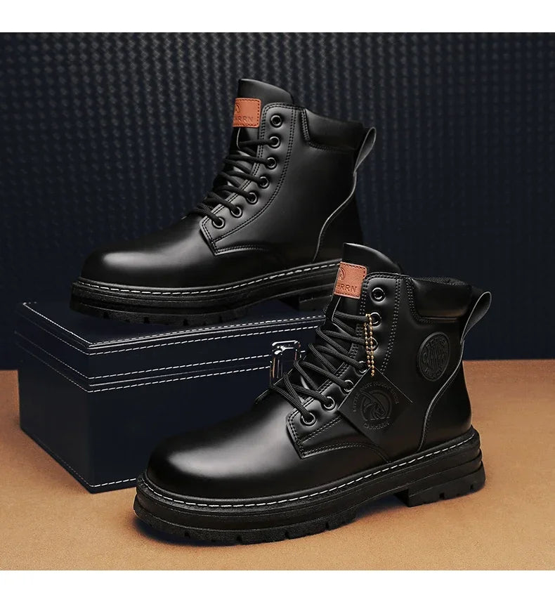 2024 New Men Boots Fashion Motorcycle Ankle Boots for Waterproof Hiking Boot Winter Chelsea Retro Boots Comfy