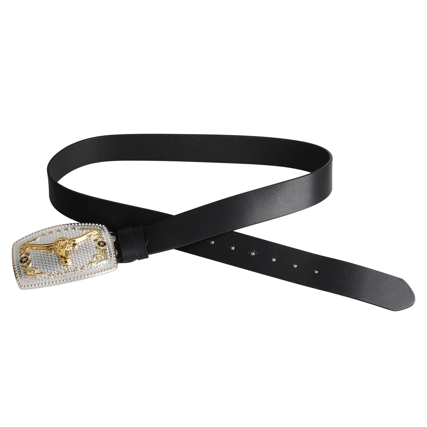 No Buckle Genuine Leather Belts for Men Retro High Quality Width 3.8CM Fashion Cowskin