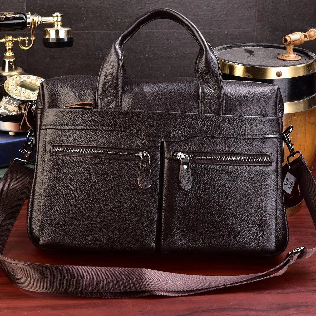 Business Laptop Bag Genuine Handbags Male Travel Briefcases Men High Quality Cowhide Leather Messenger Bags
