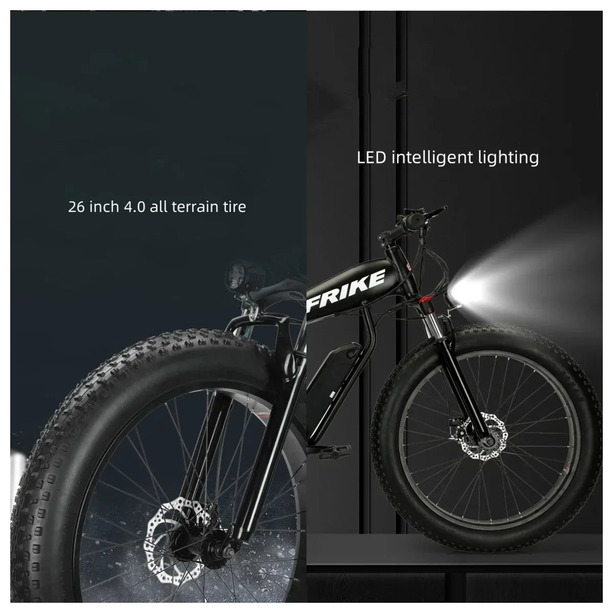 -For 26 Inch Lithium Battery Fat Tire Snow Off-road Electric Assisted Bicycle Mountain Bike