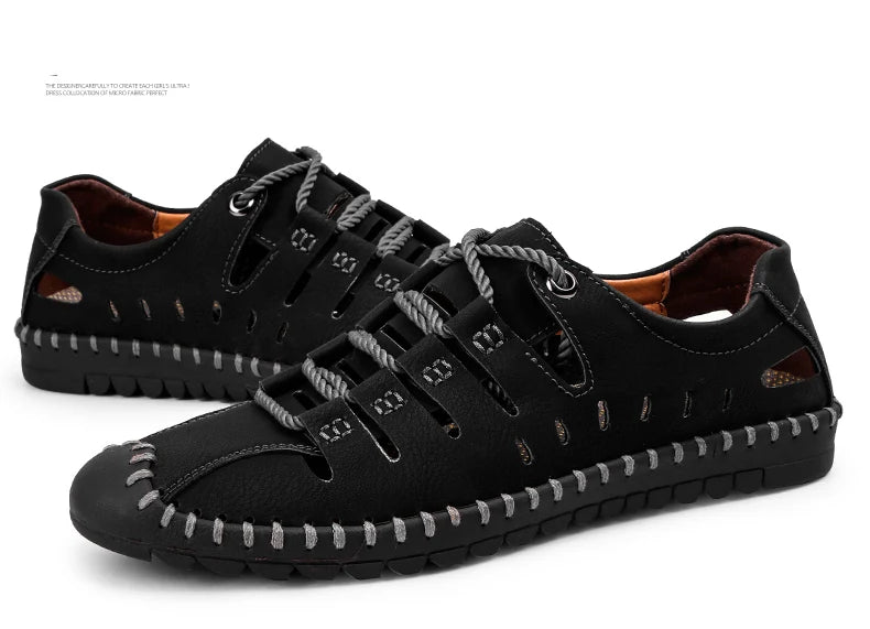 Men Leather Sandals Comfortable Outdoor Casual Shoes 2022 Summer Beach Casual Walking Male Sneakers Men Beach Casual Sandals