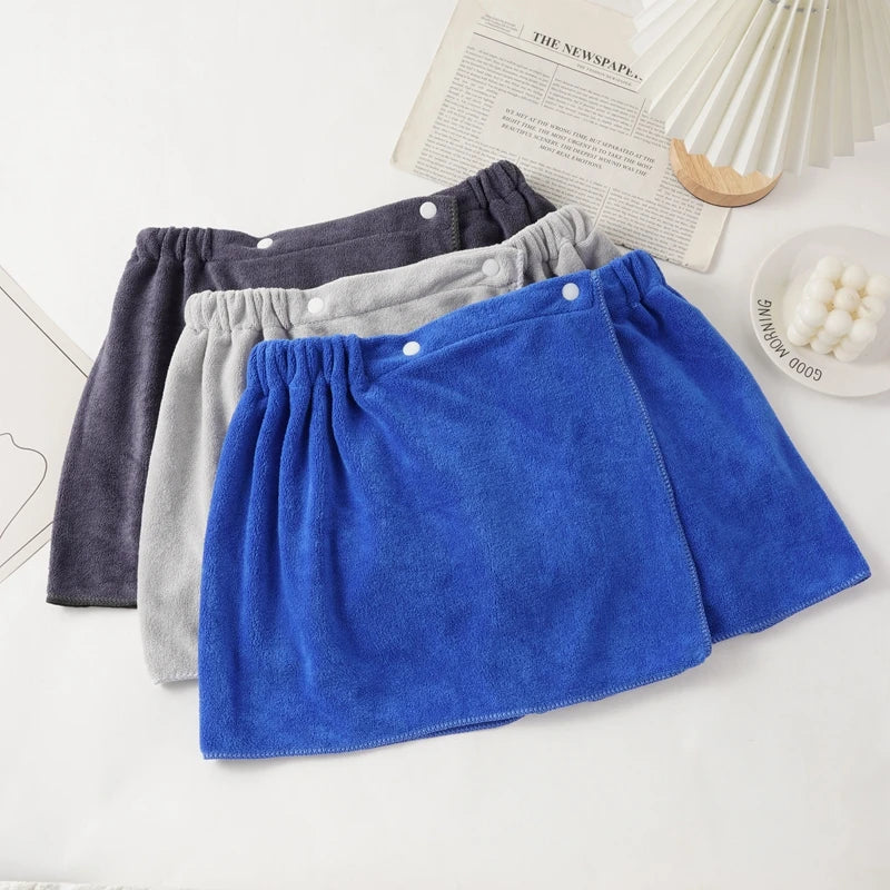 Men's Bath Towel Boxers Briefs Sexy Shorts Can Absorb Water and Wear Externally Underwear Underpants with Buckle Summer Panties