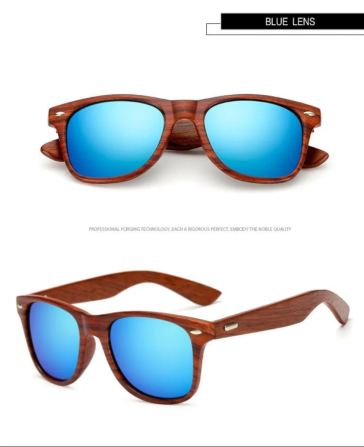 HJYBBSN Handmade Wood Sunglasses Men women square Sunglasses for men women Mirror Wooden Sun Glasses retro de sol masculino