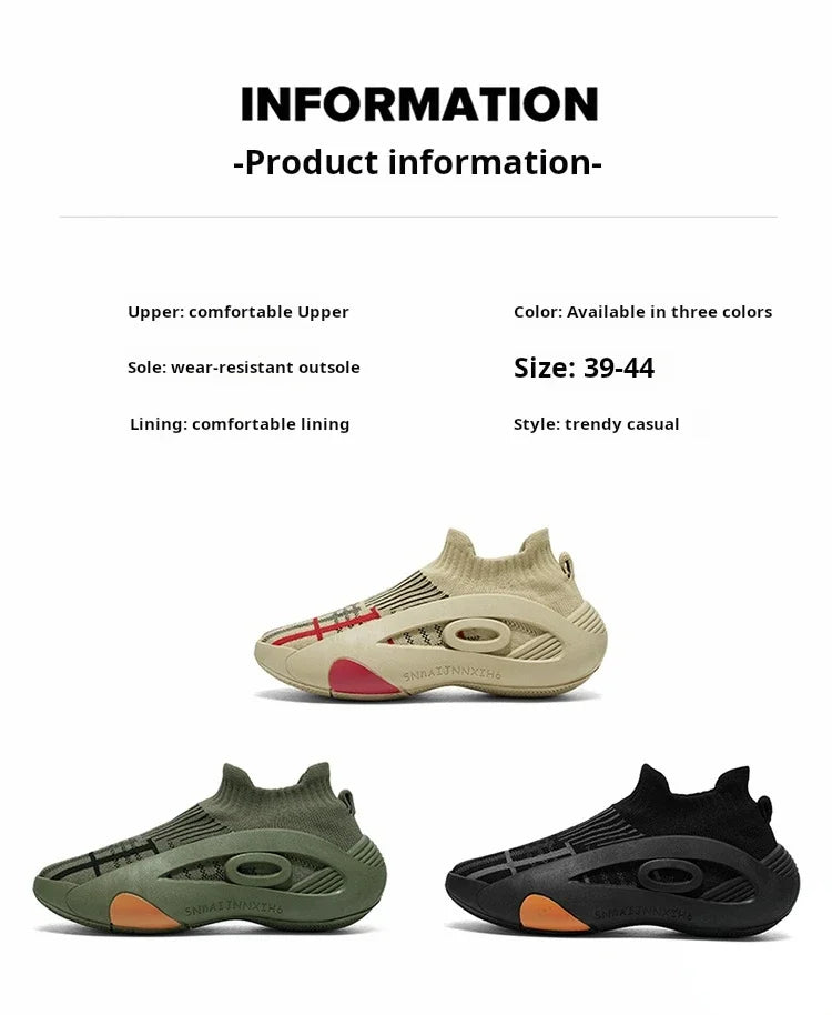 Summer Sneakers for Men Breathable Socks Casual Sports Shoes New Arrival Black Green Men Trainers Platform Designer Sneakers Men