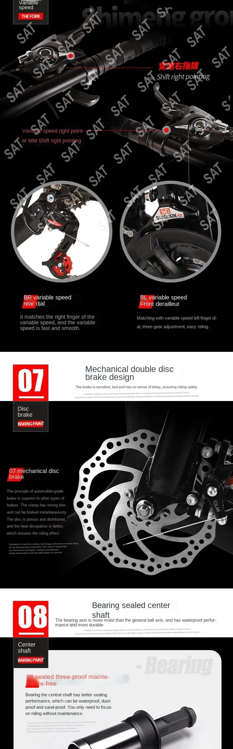A Snowmobile 26 Inch Double Disc Wide Tires off-Road Speed Bike Adult Knight Bicycle Mountain Bike