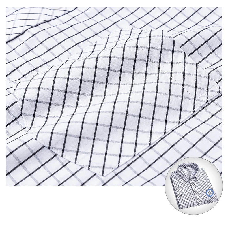 New Casual Shirts For Men Cotton Plaid Short Sleeve Elegant Business Dress Smart Summer Men Clothes England Fashion Top Shirts