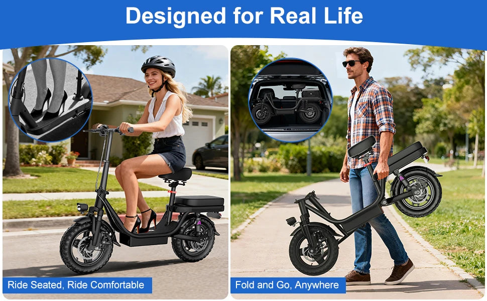Two Wheels Electric Super Bicycle 1000w 14 26 Inch 30-50mph 30-60miles 48v Aluminum Alloy,climbing 45° Slopes Electric Scooter