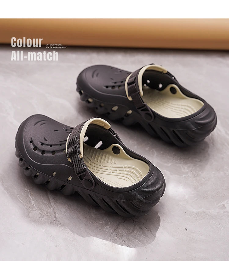 Summer New Men's Fashionable Versatile Sandals  Anti Slip and Wear-resistant Shoes Thick Soled Soft Soled Slippers Breathable