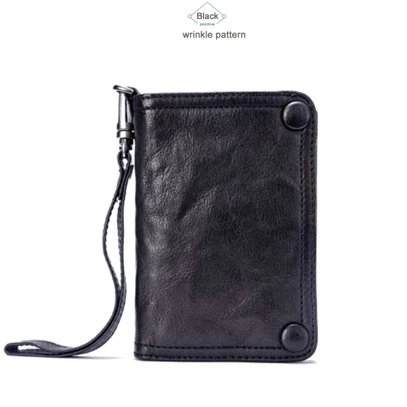 Vintage Genuine leather wallet Men leather long wallet men purse clutch bag male money clips zip around money bag card holder