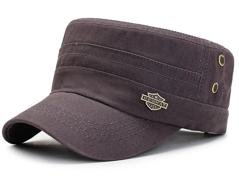 Men  Cap Summer Autumn Casual Cadet Hat Flat Top Caps Female Vintage Hats Bone Man Cap Fashion Shade Cotton Cap