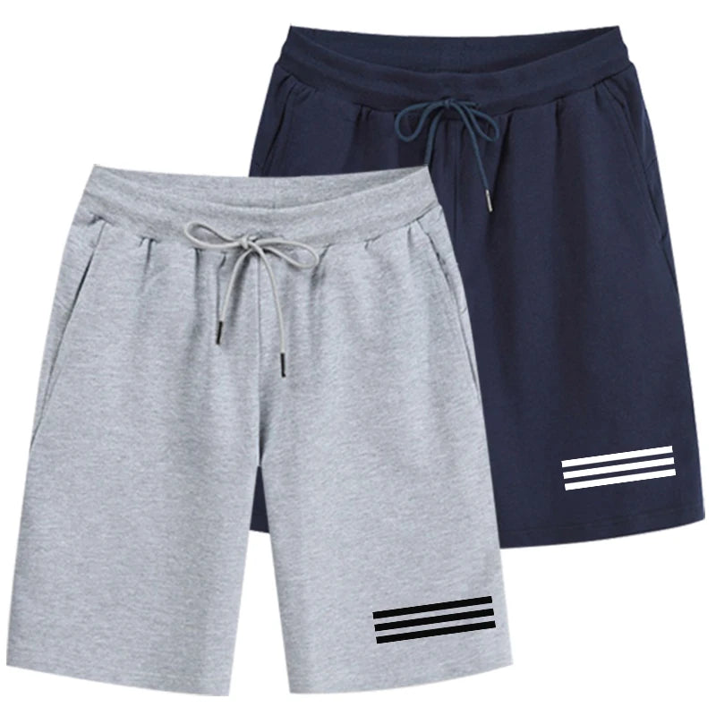 2 Pcs Mens Shorts Trend Print Jogging Short Trouser Casual Fitness Sports Man Shorts Hot Sales Breathe Knee Shorts Summer Travel