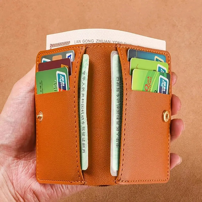Leather Small Wallet for Men Short Simple Women's Purse Fashion Ultra Thin Credit Card Bag Coin Purse