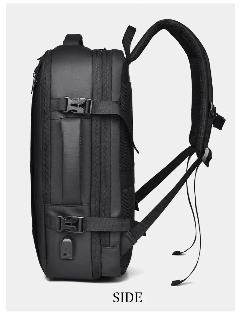 Large Capacity Men's Backpack Expandable Business Travel Bag 15.6 inch Laptop Waterproof Backpack USB Charging Camping Baggage