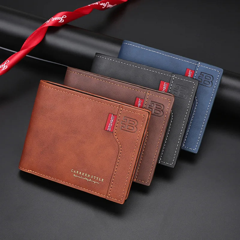 Men's Business Multi-function Short Wallet, Multi-card Wallet, Zipper Change Bag