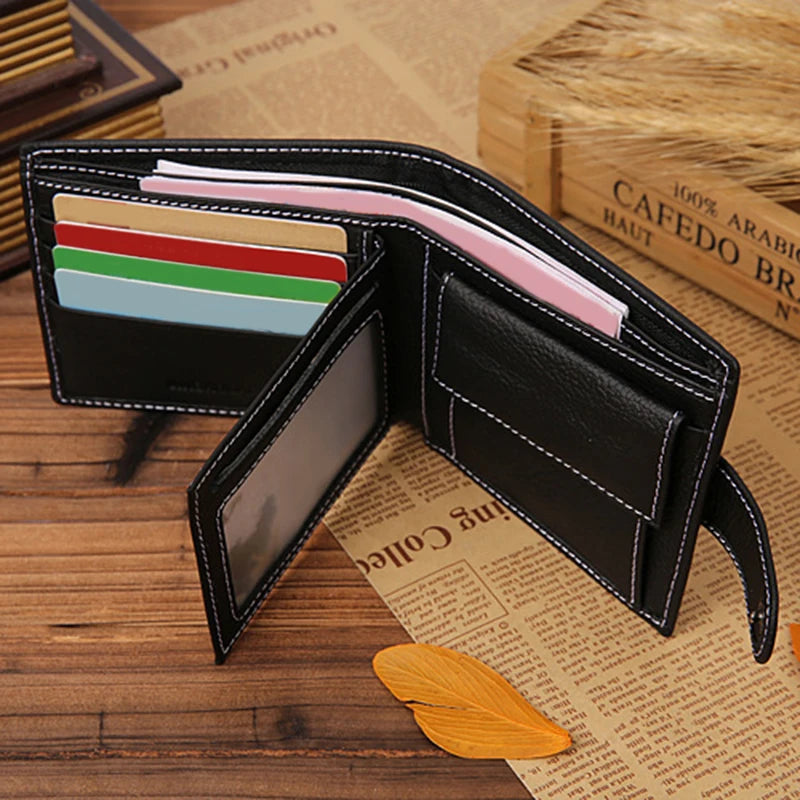 Genuine Leather Men Wallets Cow Leather Solid Sample Style Zipper Purse Man Card Horders Famous Brand High Quality Male Wallet