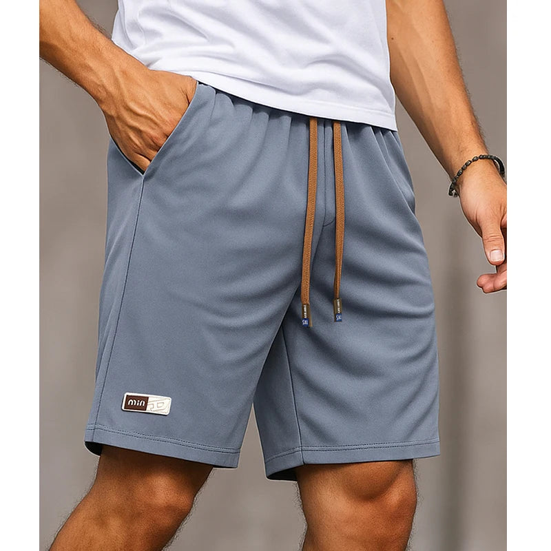 Shorts for Men Casual Summer Streetwear Men Daily Plain Basic Drawstring Bermuda Shorts Lightweight Breathable Knee Length