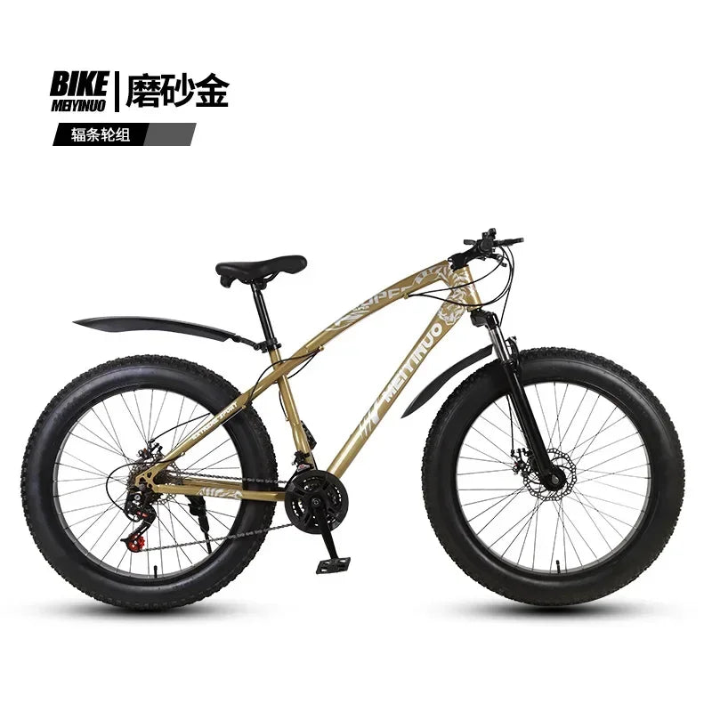 A Snowmobile 26 Inch Double Disc Wide Tires off-Road Speed Bike Adult Knight Bicycle Mountain Bike