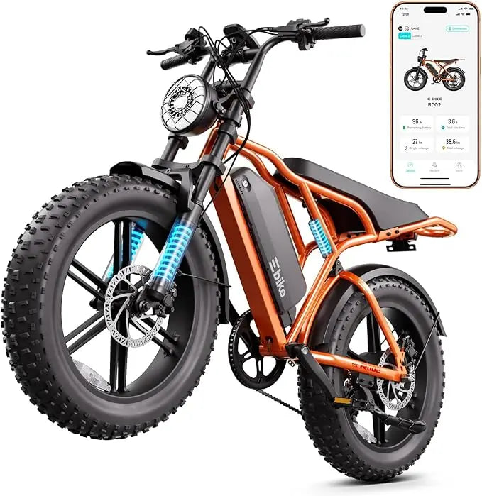 Electric Bike for Adults, 1500W Peak Motor Ebike, 20" x 4.0" Fat Tire E Bike, 48V 15Ah Removable Battery,Customized