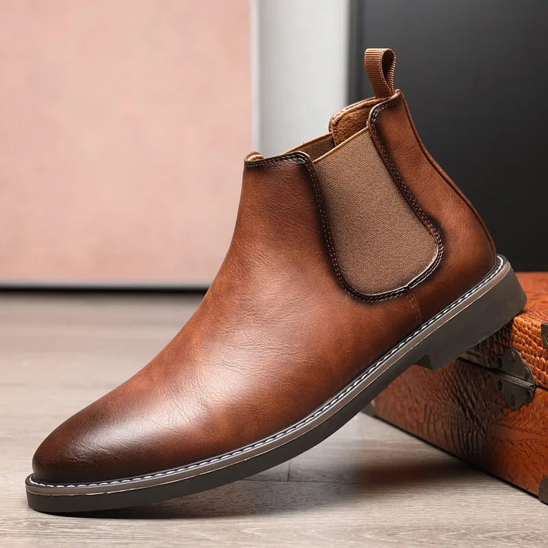 40~46 Men Chelsea Boots Brand Retro Comfortable 2024 Fashion Men Boots