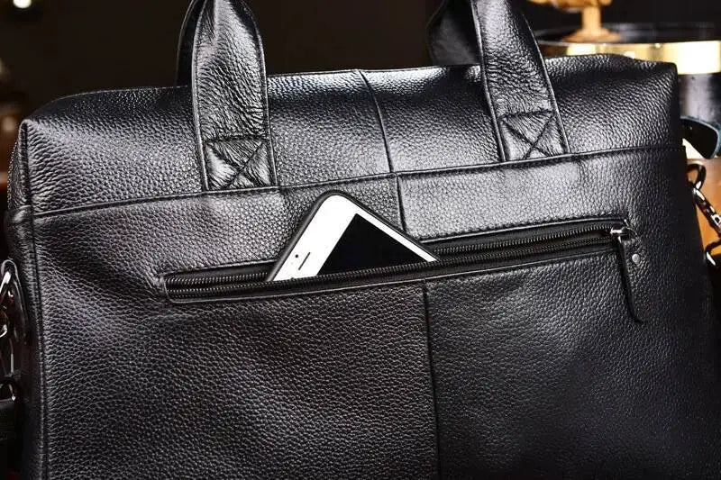Business Laptop Bag Genuine Handbags Male Travel Briefcases Men High Quality Cowhide Leather Messenger Bags