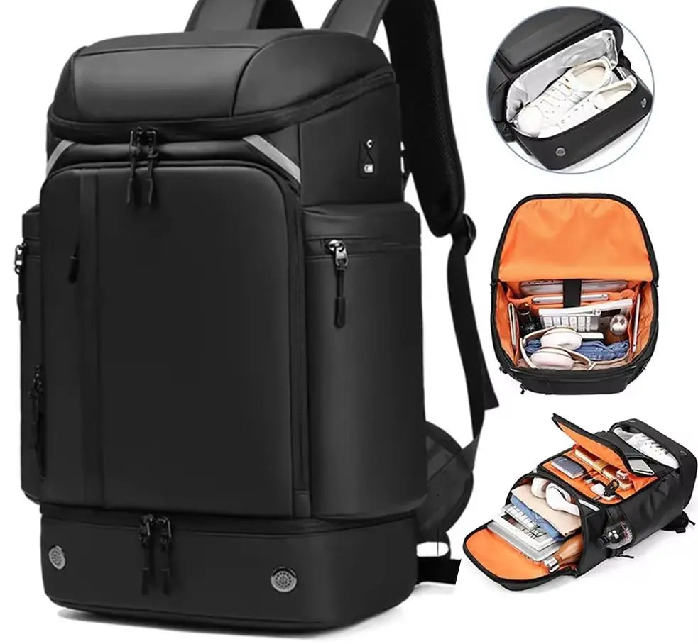 Men travel backpack large capacity trekking Backpack Business 17 Inch Laptop Backpack 50L Hiking Backpack With shoe bag ﻿