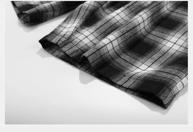 2025 Men's Shorts Checkered Printed Home Casual Pants Breathable Summer Street Wear Combination with Flat Corner Design