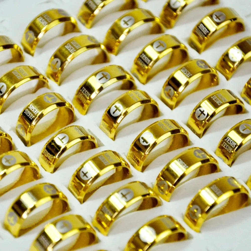 10Pcs/Lot Factory Wholesale Mixed Pattern Style Stainless Steel Ring For Men and Women Jewelry Rings Lot Never Fade