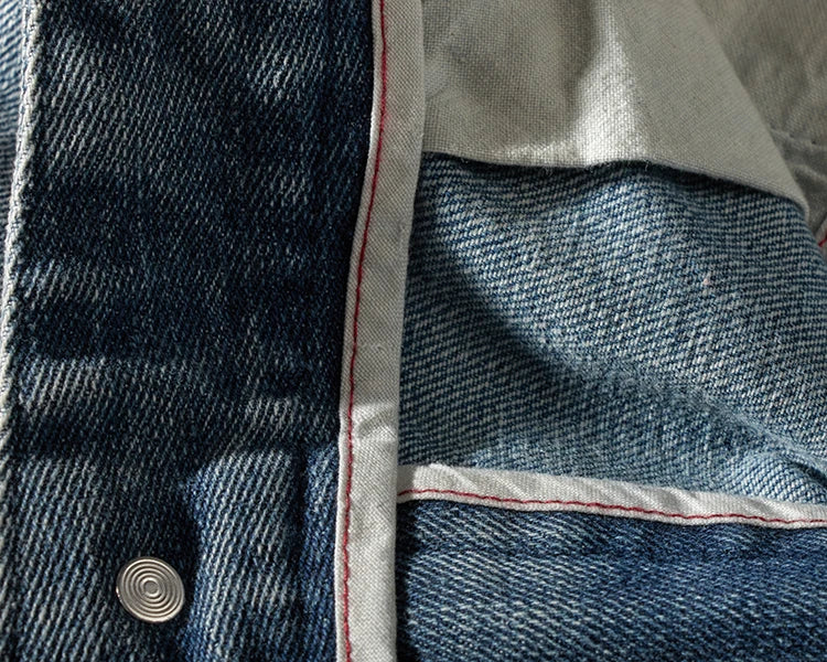 Shorts for denim men's tooling, cat's whiskers, straight pants, old retro pants, versatile multi-bag pants.