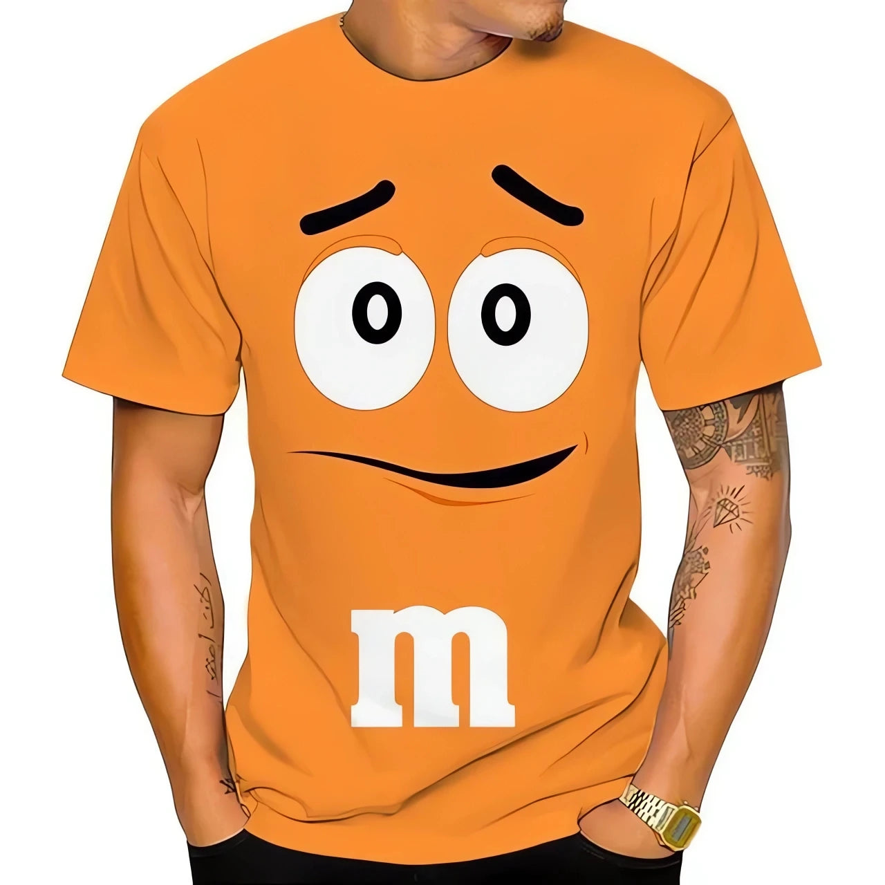 Summer innovative M&M chocolate bean children's 3D printed men's T-shirt,fun,casual,fashionable,100-6XL