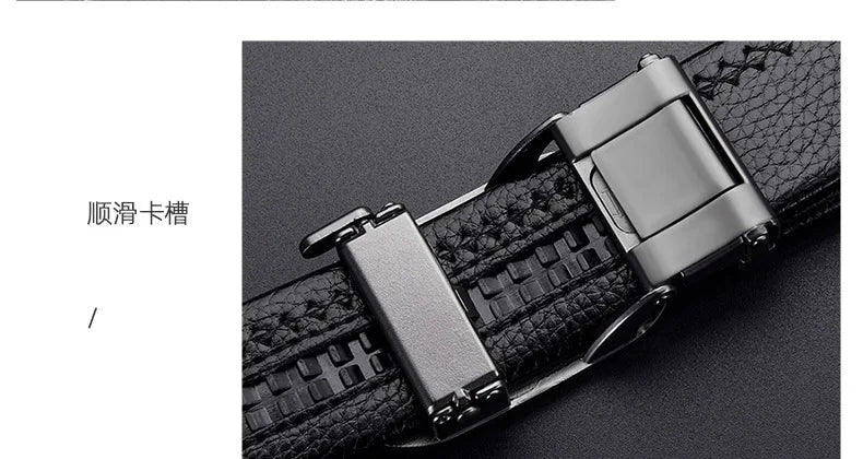 Belt, Men's Fashion, Student Automatic Buckle Leather Belt, Men's Business Casual Versatile Men's Pants Belt
